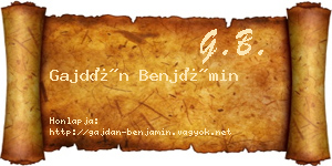 Gajdán Benjámin névjegykártya